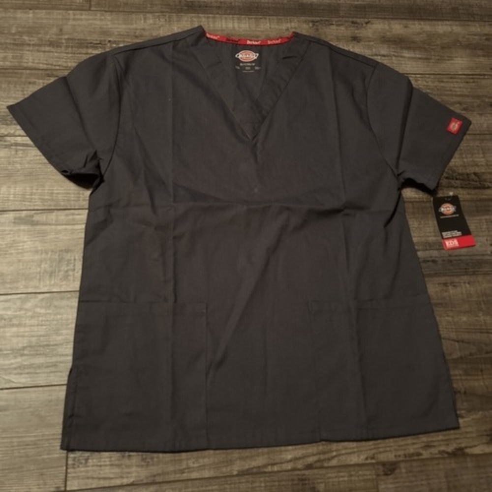 Dickies | Women's Modern Classic Scrubs V-Neck Short Sleeve Shirt | Navy | Small